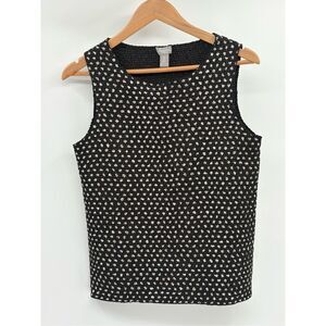 Chico's Travelers Tank Top Black Silver Dots Women‎ Size Small